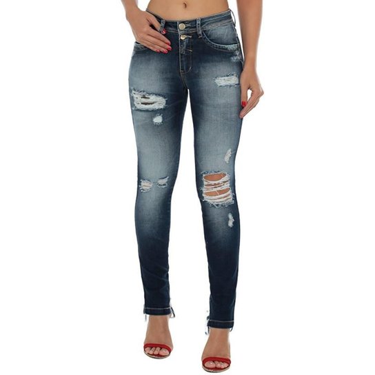 Calça Osmoze Mid Rise Skinny Feminina - Azul