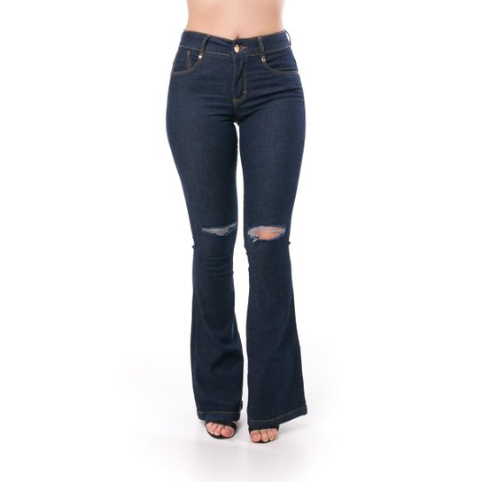Calça PKD Bootcut Jeans Claro Feminina - Azul
