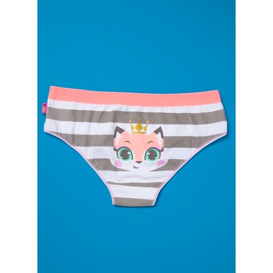 Calcinha Boneca Raposa Glitter Adulto Puket - Cinza