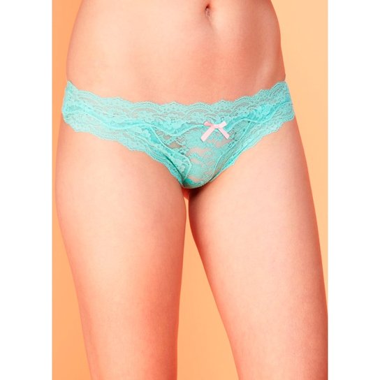 Calcinha Fio Dental Puket Renda - Azul
