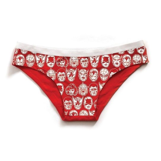 Calcinha Marvel Rostos - Vermelho