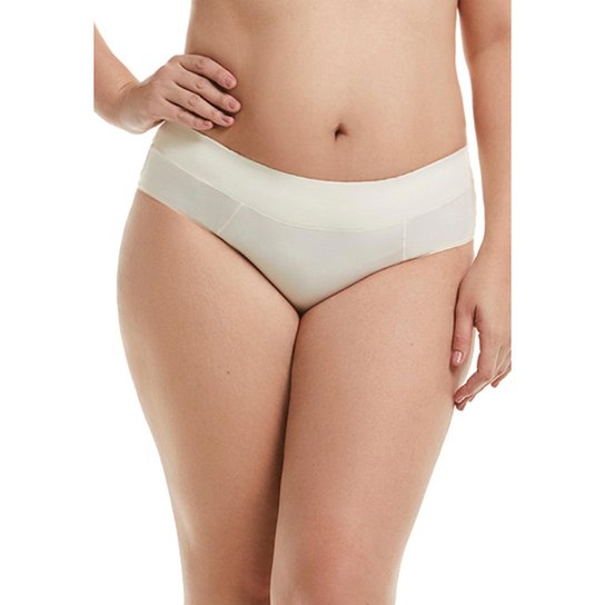 Calcinha Mondress Lingerie Básica com Cós Duplo - Bege