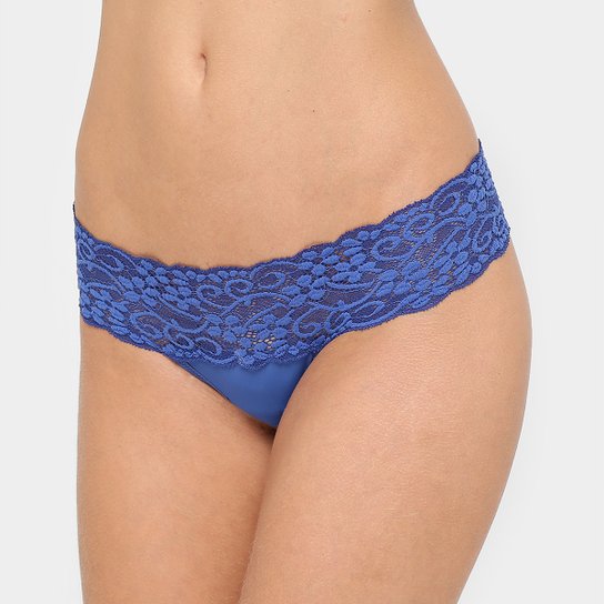 Calcinha Sloggi Detalhe Renda - Azul Royal