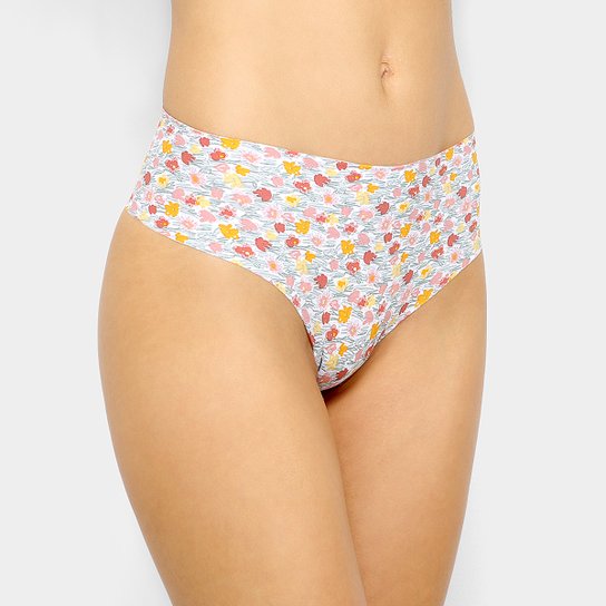 Calcinha Tanga Sloggi String Floral - Amarelo+Rosa
