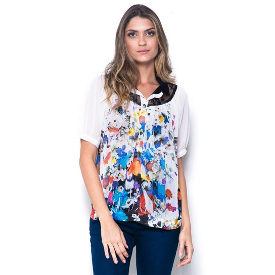 Camisa 101 Resort Wear - Branco+Azul
