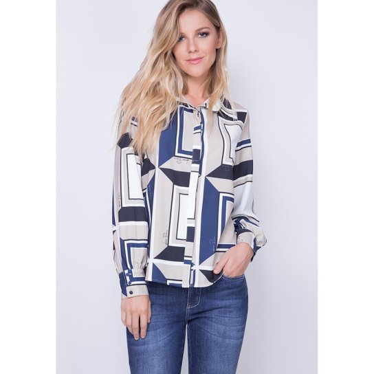 Camisa Básica Estampada Lança Perfume Feminina - Rosa