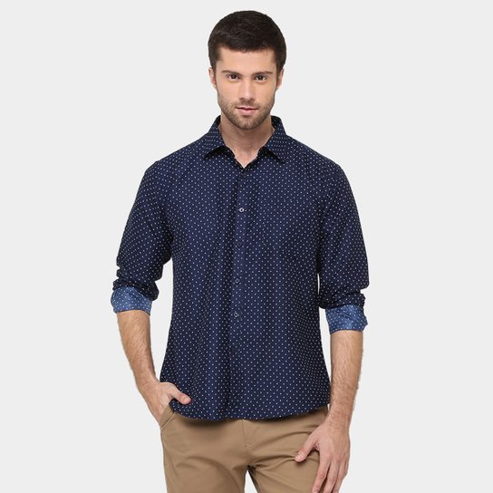 Camisa Blue Bay Poá Gravataria - Marinho