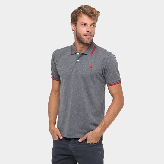 Camisa Polo Broken Rules Piquet Bordado - Grafite