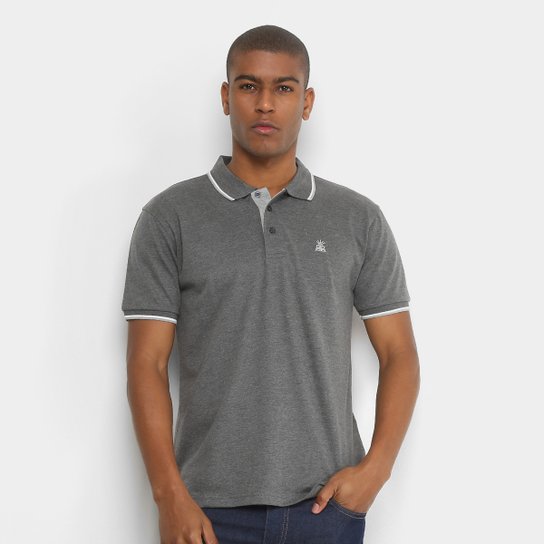 Camisa Polo Broken Rules Piquet Friso Masculina - Chumbo