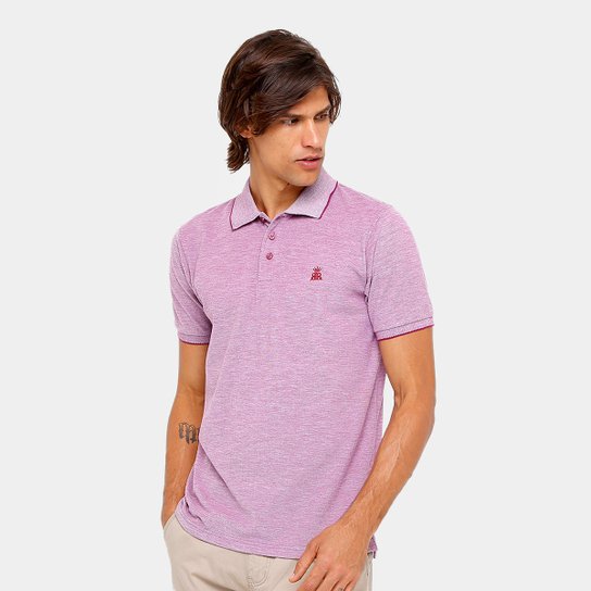 Camisa Polo Broken Rules Piquet Mesclado Masculina - Vermelho Claro