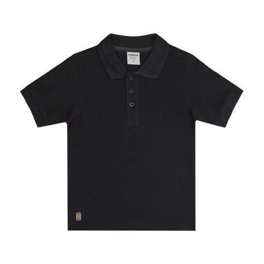 Camisa Polo Infantil Rovitex Kids Masculina - Preto