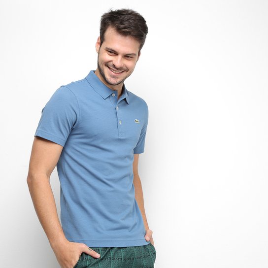Camisa Polo Lacoste Manga Curta Masculina - Azul