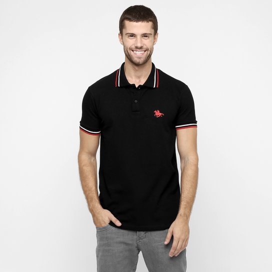 Camisa Polo RG 518 Bordada - Preto