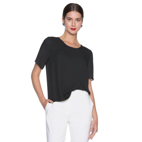 Camiseta Amaro Chiffon Essential - Preto