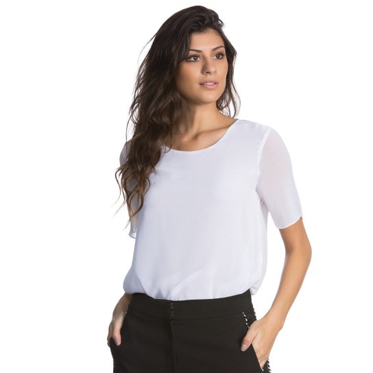 Camiseta Amaro Chiffon Essential - Branco