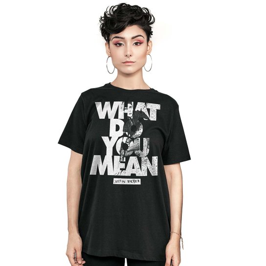 Camiseta bandUP! Justin Bieber WDYM - Preto