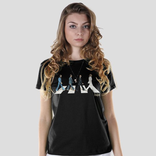 Camiseta bandUP! The Beatles Abbey Road - Preto