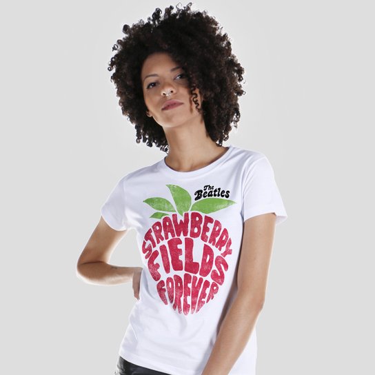 Camiseta bandUP! The Beatles Strawberry Fields Forever - Branco