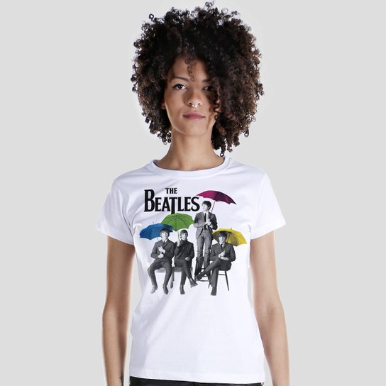 Camiseta bandUP! The Beatles Umbrella Colors - Branco
