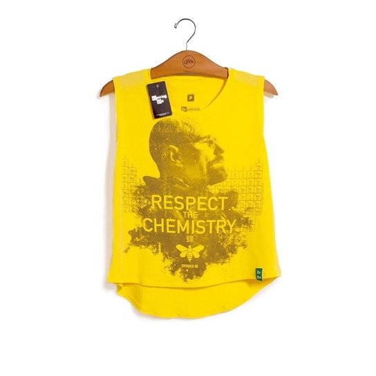 Camiseta Breaking Bad Respect the Chemistry Feminina - Amarelo