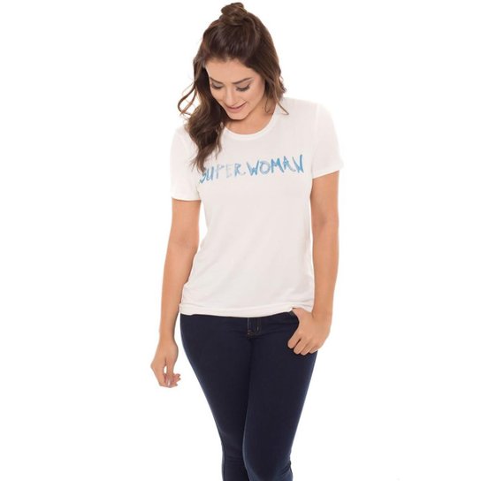 Camiseta Daniela Cristina Super Woman Feminina - Branco