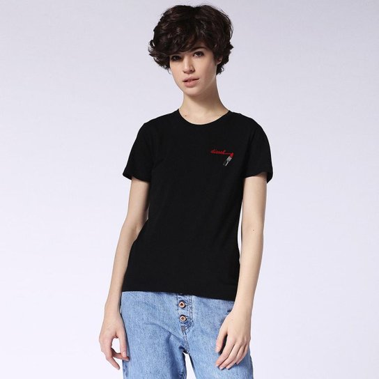 Camiseta Diesel T-Sily-F Feminina - Preto