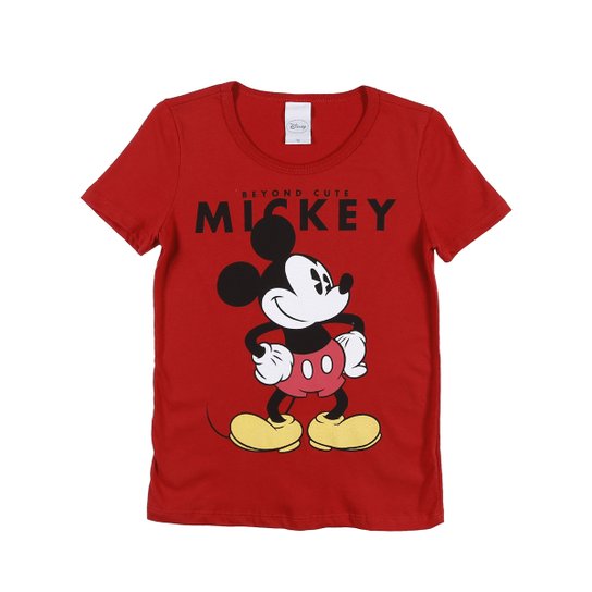 Camiseta Disney Manga CurtaFeminino - Vermelho