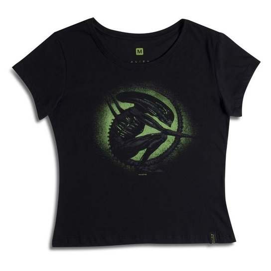 Camiseta Feminina Alien Xenomorfo - Preto