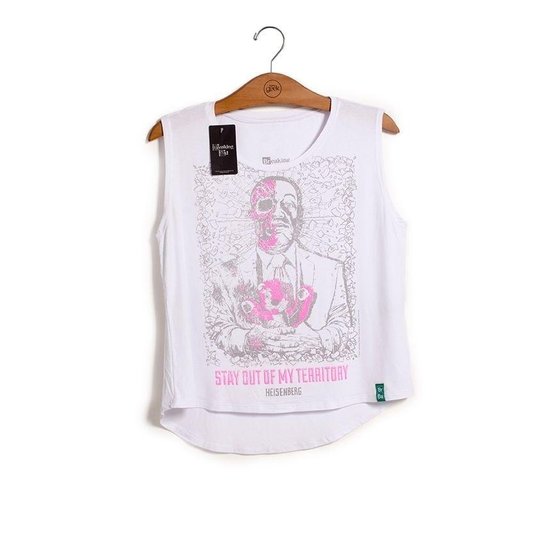 Camiseta Feminina Breaking Bad Dead Gus - Branco