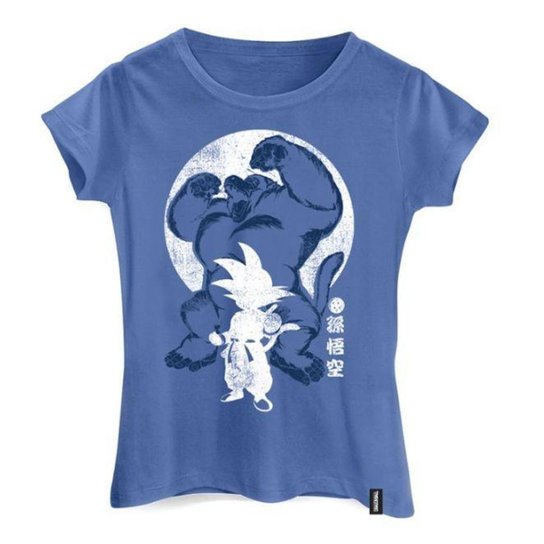Camiseta Feminina Dragon Ball Oozaru - Azul