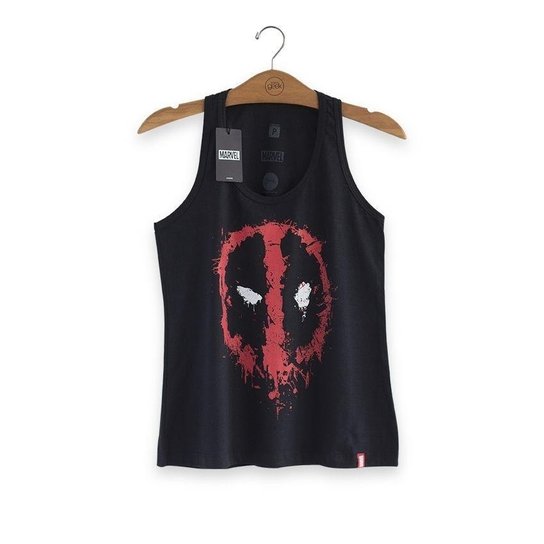 Camiseta Feminina Marvel Deadpool Mask - Preto