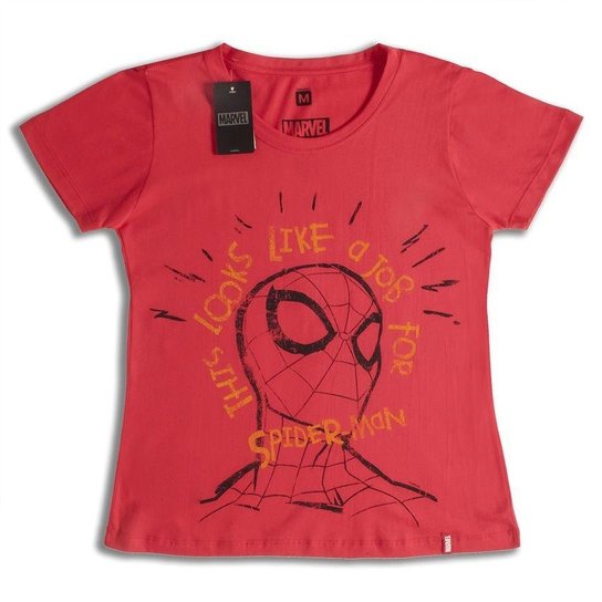 Camiseta Feminina Marvel Job for Spider- Man - Vermelho