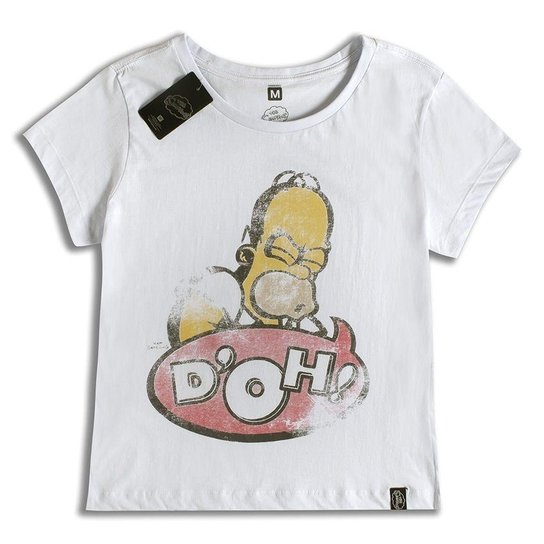 Camiseta Feminina Simpsons D'oh - Branco