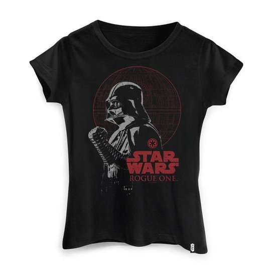 Camiseta Feminina Star Wars Rogue One Darth Vader - Preto