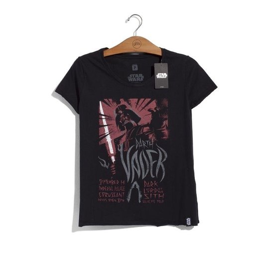 Camiseta Feminina Star Wars Tour Vader - Preto