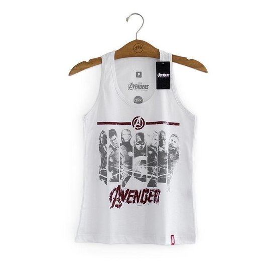 Camiseta Feminina Vingadores Faixas Marvel - Branco