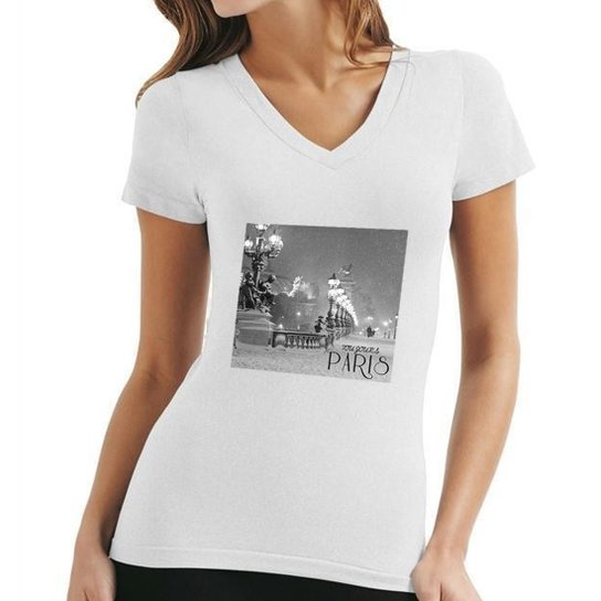 Camiseta Fernanda Almeida Toujour Paris - Branco