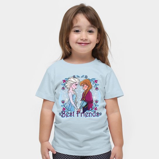 Camiseta Frozen Best Friends - Azul