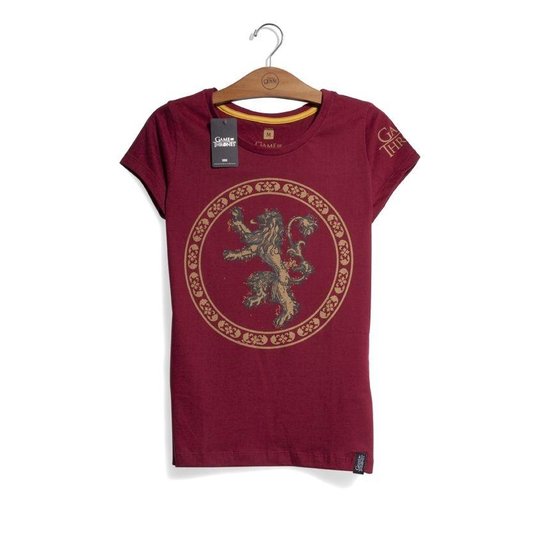 Camiseta Game of Thrones Casa Lannister Feminina - Vinho