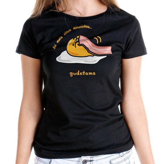 Camiseta Gudetama Só Mais Cinco Minutinhos! bandUP! - Preto