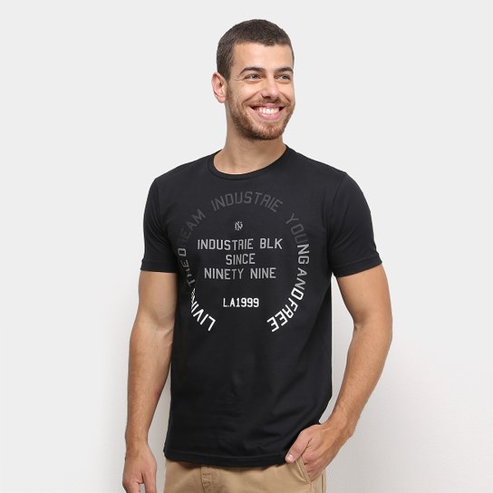 Camiseta Industrie Básica Estampada Masculina - Preto