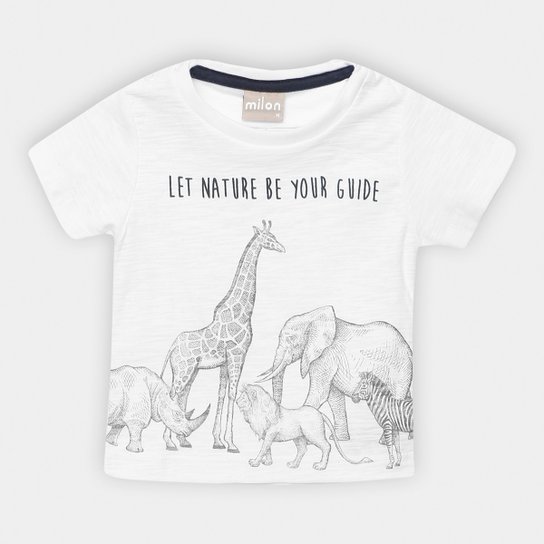 Camiseta Infantil Milon Flamê Masculina - Branco