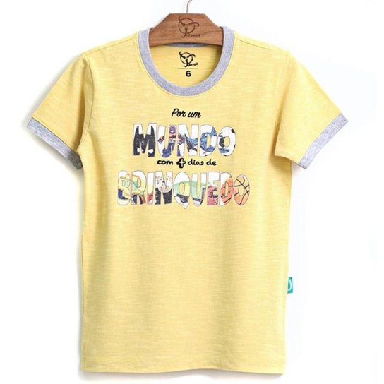 Camiseta Jokenpô Infantil Mundo - Amarelo