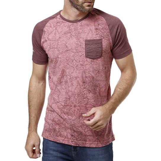 Camiseta Manga Curta Masculina Gangster Vermelho - Vermelho