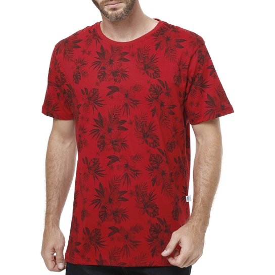 Camiseta Manga Curta Masculina Vermelho - Vermelho
