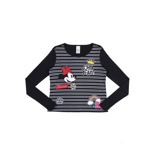 Camiseta Manga Longa Disney - Preto