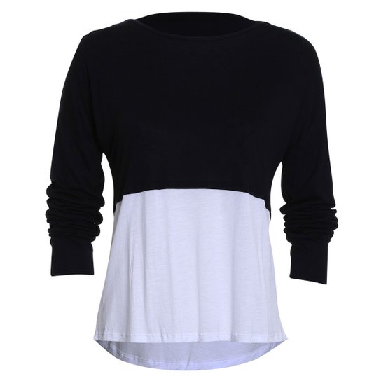 Camiseta Manga Longa Sun and Moon Walk Run - Preto