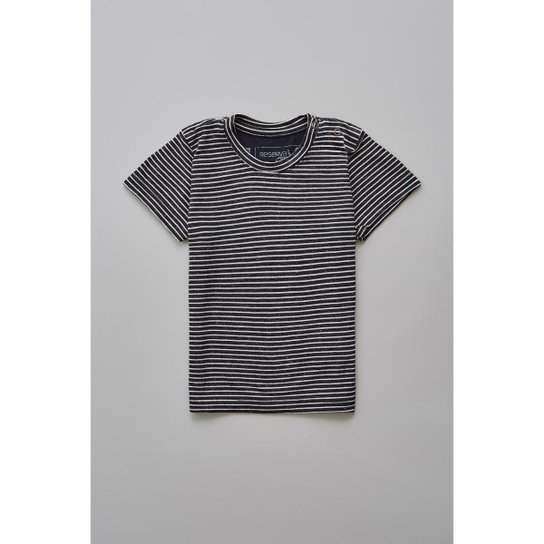 Camiseta Masculina Infantil Bb Linho Mar Reserva Mini - Preto