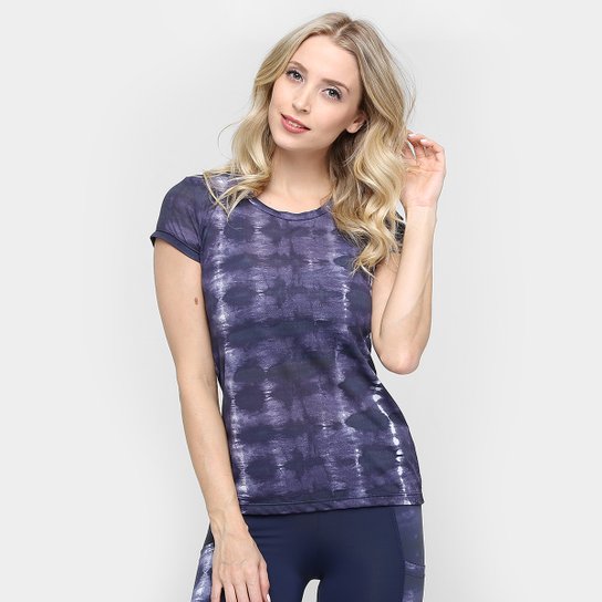 Camiseta Memo Crepe Tie Dye - Roxo+Branco