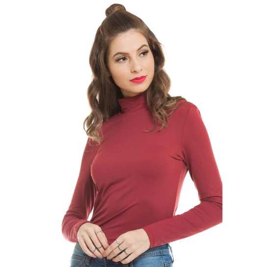 Camiseta Osmoze Daniela Cristina Gola Alta Feminina - Vermelho